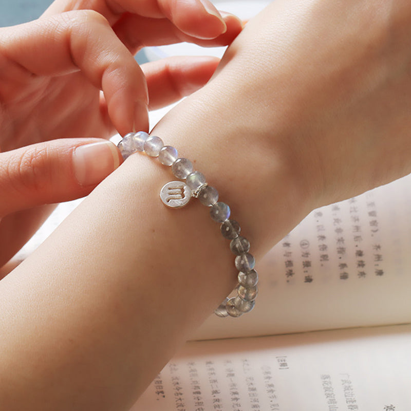12 Constellations of the Zodiac Moonstone Charming Bracelet Bracelet BS 17