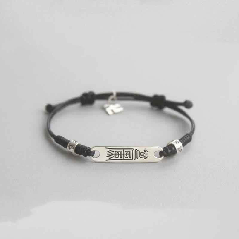 Foviel 925 Sterling Silber rote Schnur Glück Stärke Braid Armband