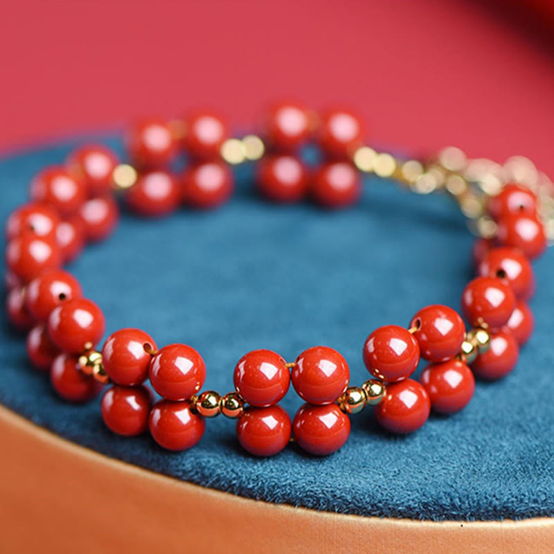 Buddha Stones Natural Cinnabar Beaded Blessing Bracelet Bracelet BS 6