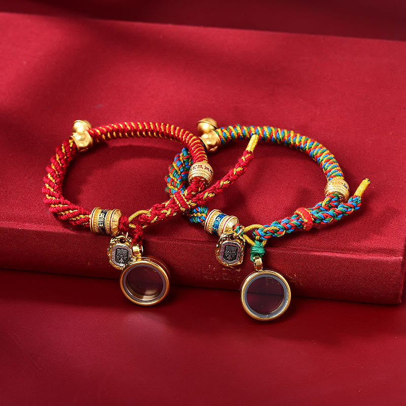 Foviel Tibetische Om Mani Padme Hum Geschnitzte Zakiram Göttin des Reichtums Charm Amulett Armband