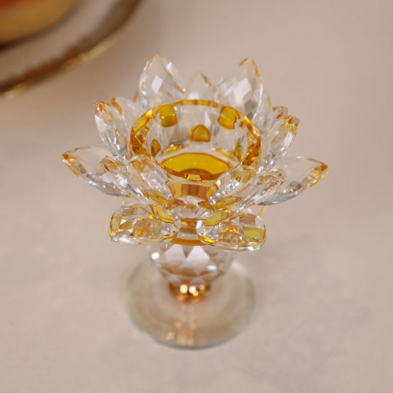 Buddha Stones Tibetan Lotus Candlestick Ornament Decoration BS 12
