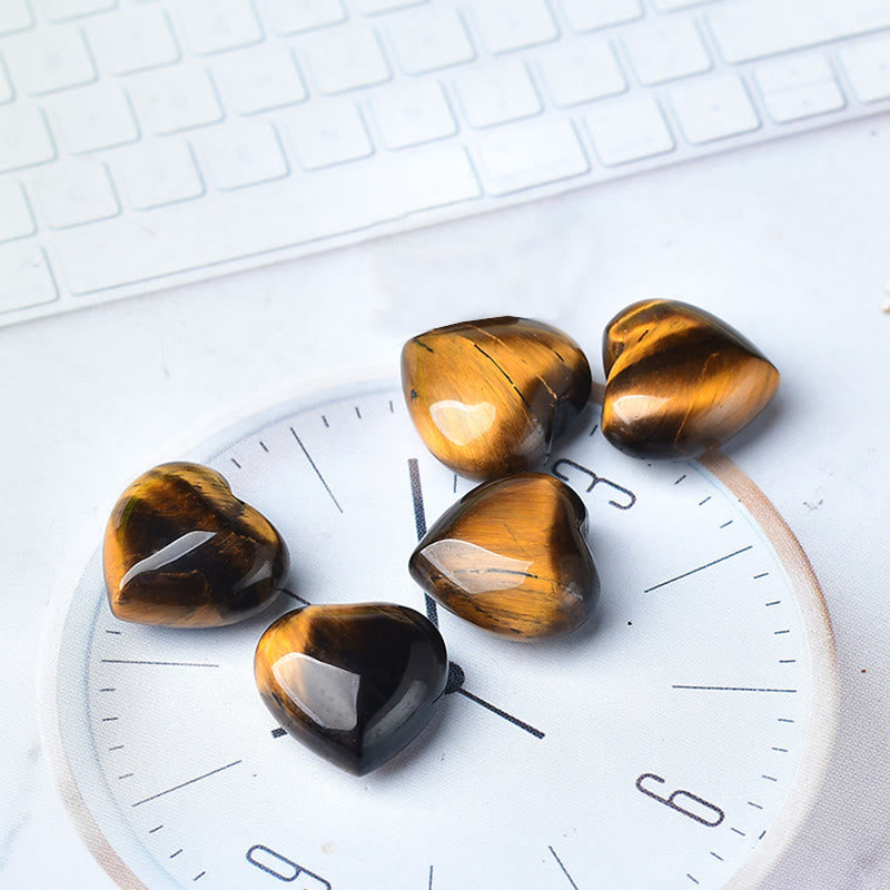 Buddha Stones Natural Amethyst Tiger's Eye Stone Love Decoration Decoration BS Tiger Eye*5pcs