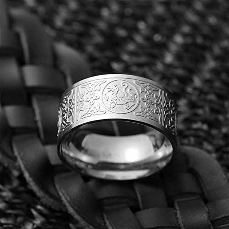 Buddha Stones Four Guardian Beast Dragon White Tiger Suzaku Basalt Carved Success Luck Ring Ring BS 12