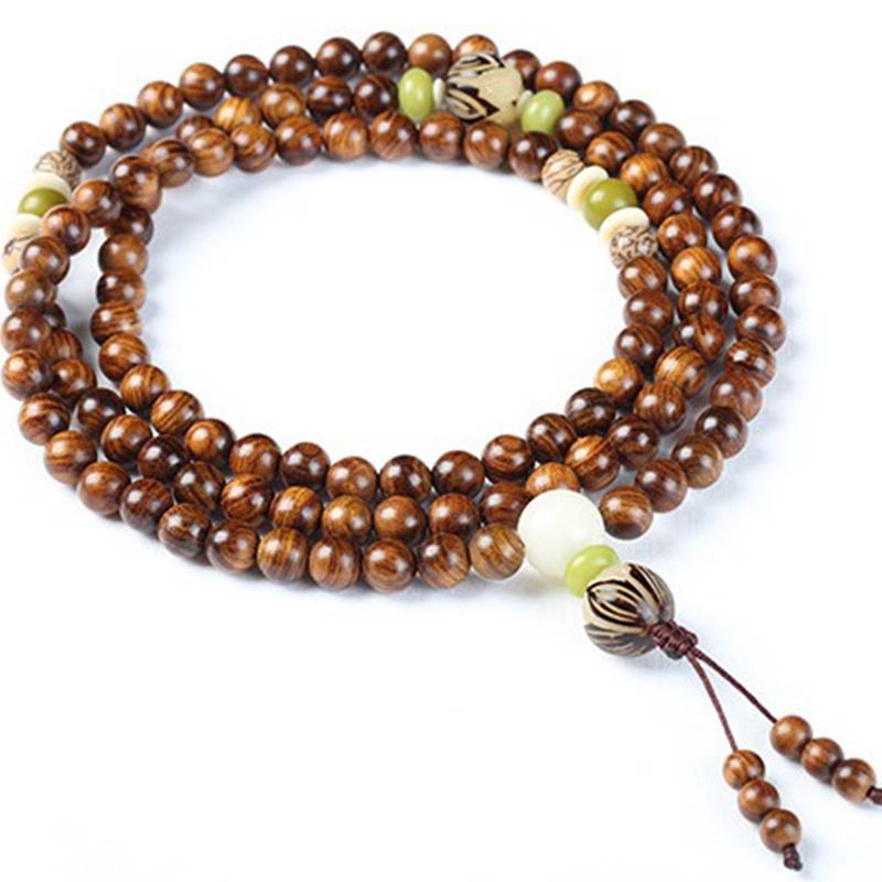 Bracelet de protection et de calme Mala Foviel en bois de rose tibétain — image 7