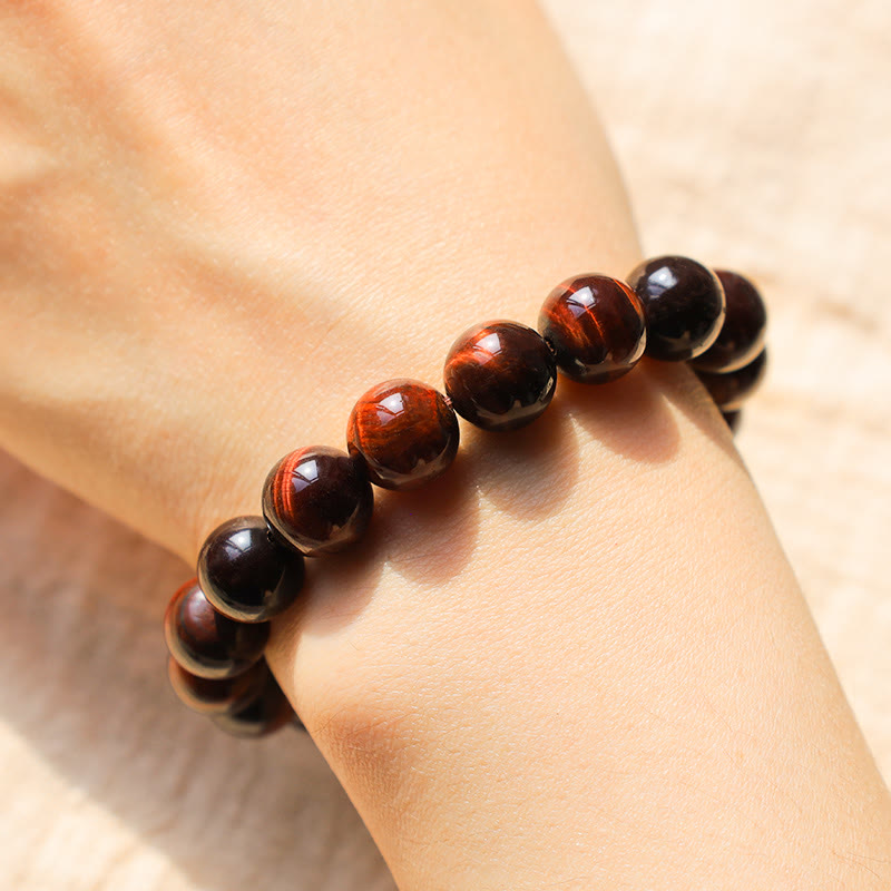 Foviel Natural Tiger Eye Healing Bead Bracelet