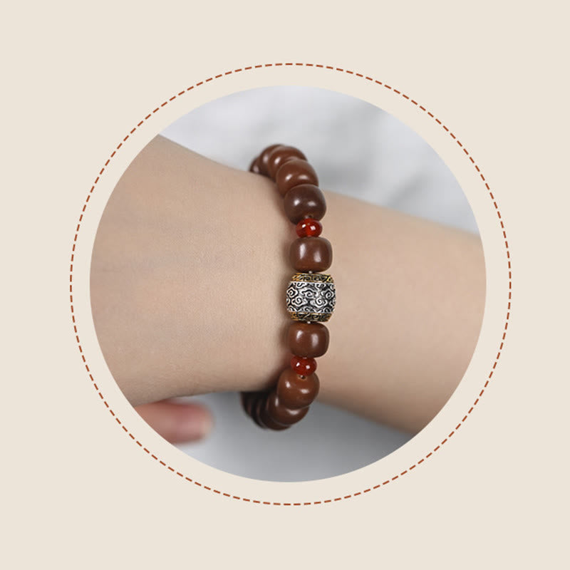 Buddha Stones Bodhi Seed Auspicious Cloud Fu Character Bead Peace Bracelet Bracelet BS 14