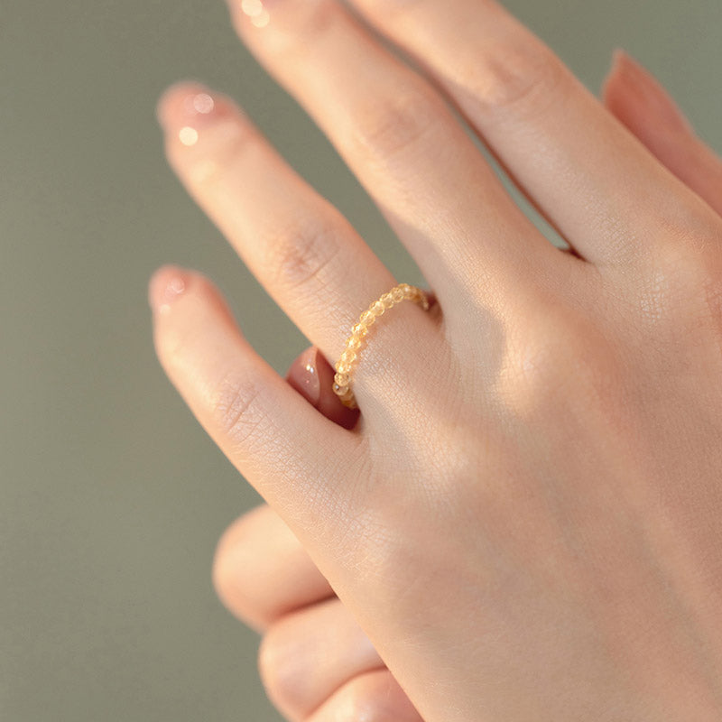 Buddha Stones Natural Citrine Happiness Prosperity Ring Ring BS 4
