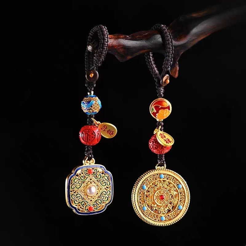 Buddha Stones Fu Character Blessing Ruyi Charm Key Chain Key Chain BS main