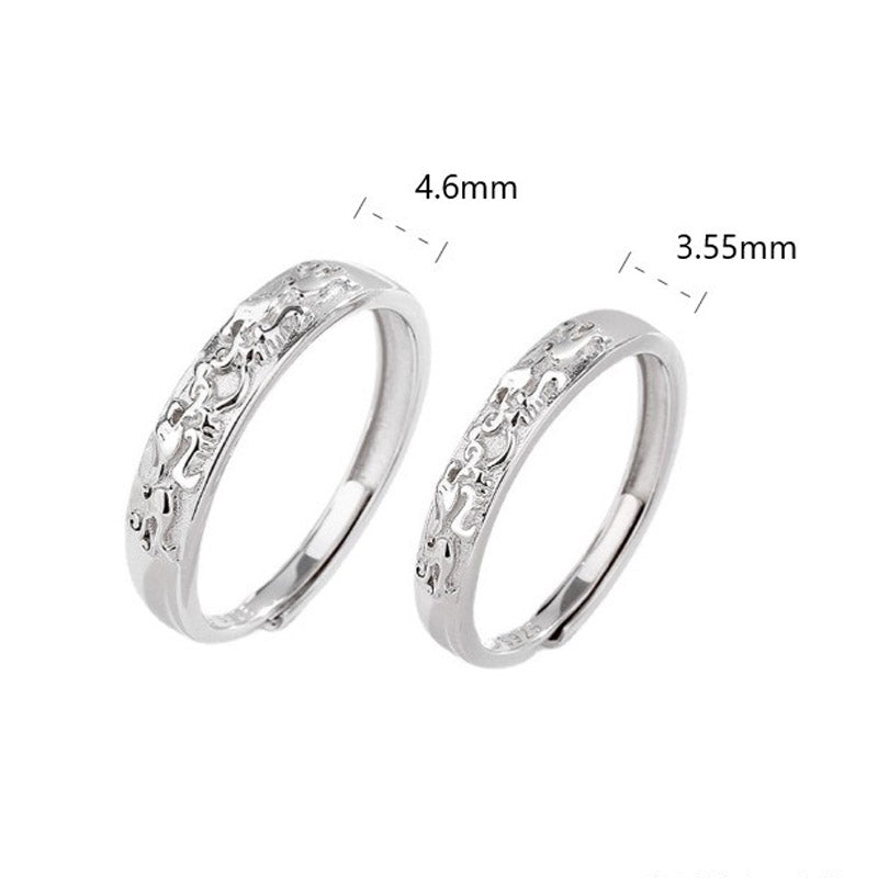 Buddha Stones 925 Sterling Silver PiXiu Balance Adjustable Couple Ring Ring BS 8