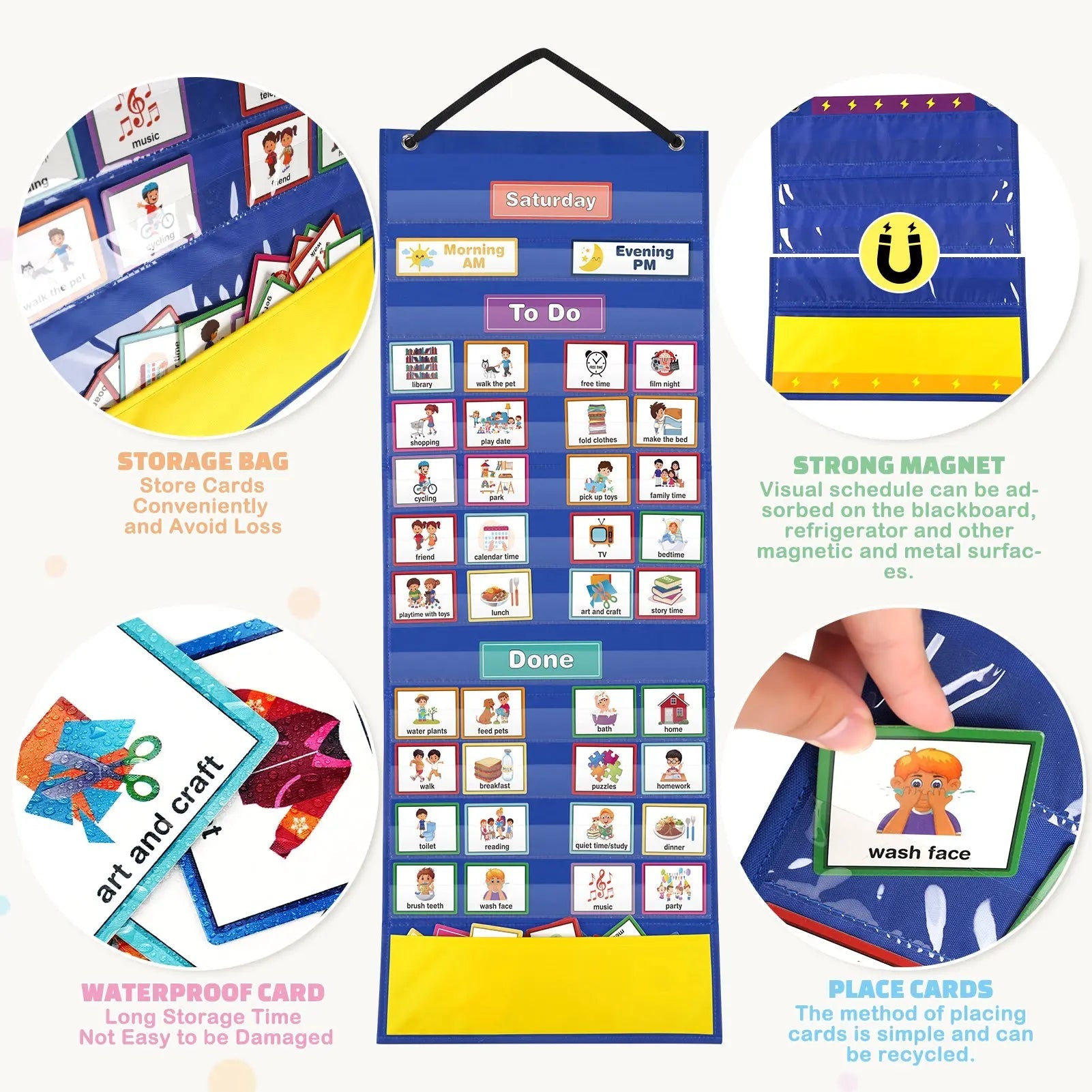 132 Visual PECS Cards Weekly Behaviour Board for Autism & ADHD