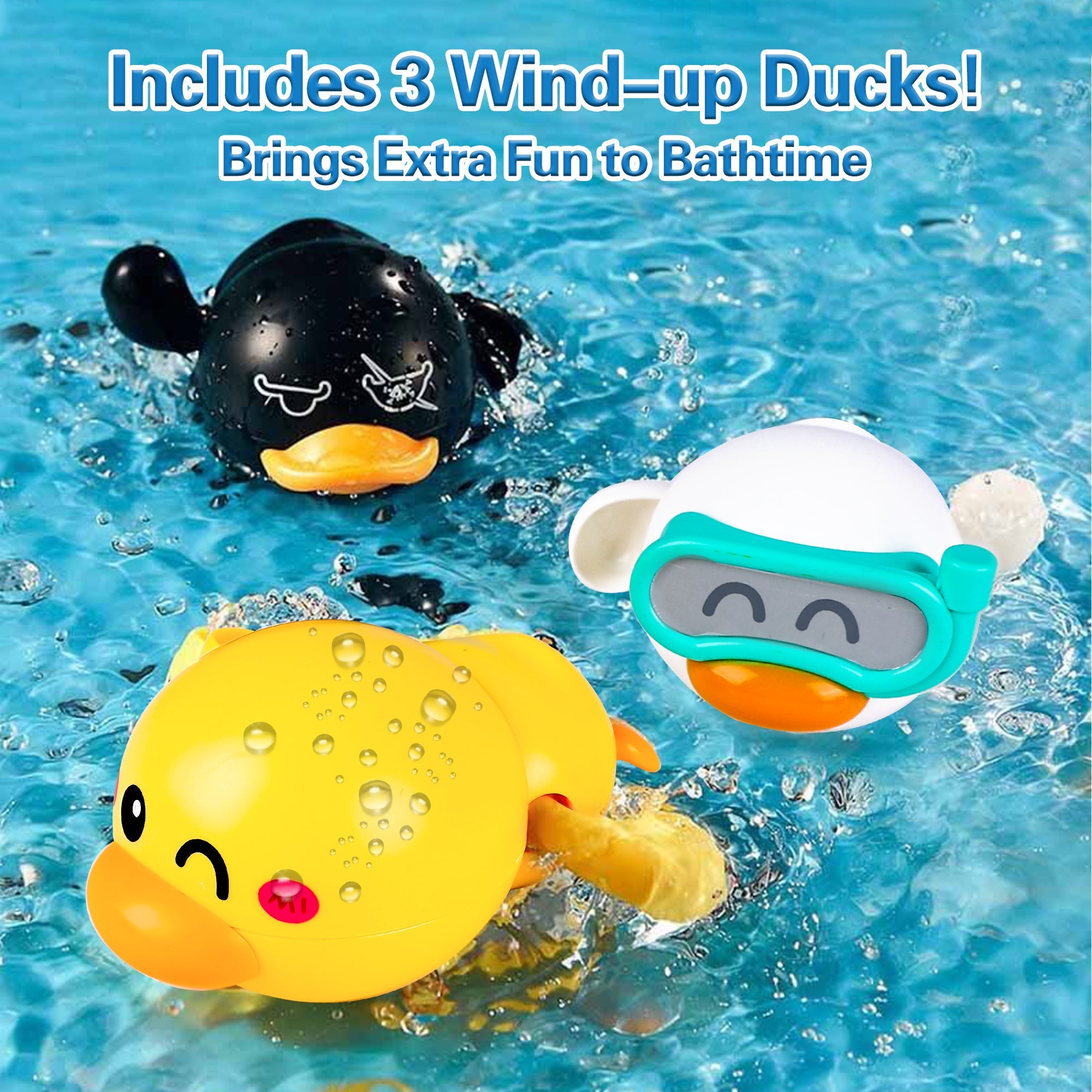 Juego de juguetes de baño Fidtoy Duck con patos rociadores y cabezales de ducha