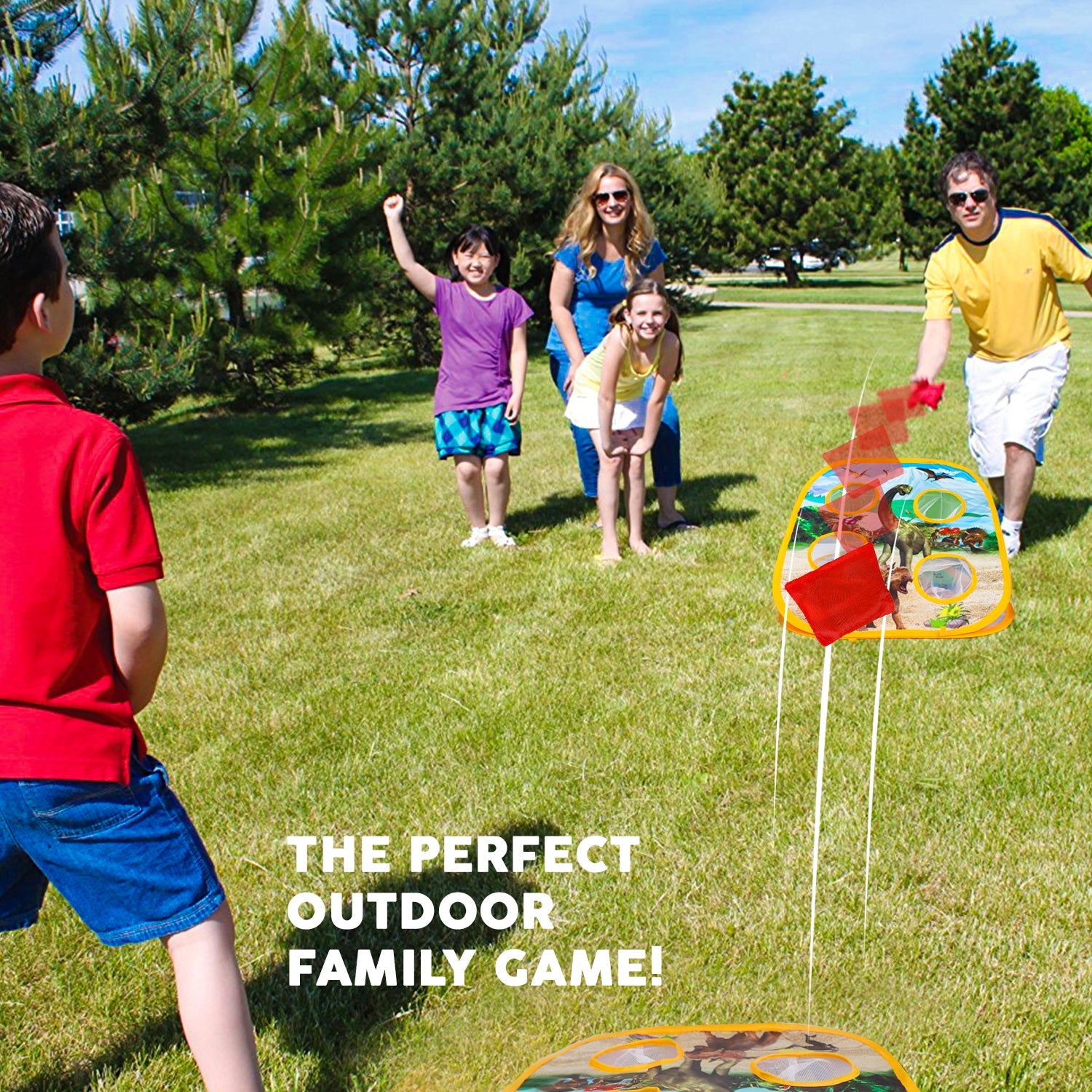Juego Fidtoy Ocean Bean Bag Toss 2 en 1, juego para niños al aire libre