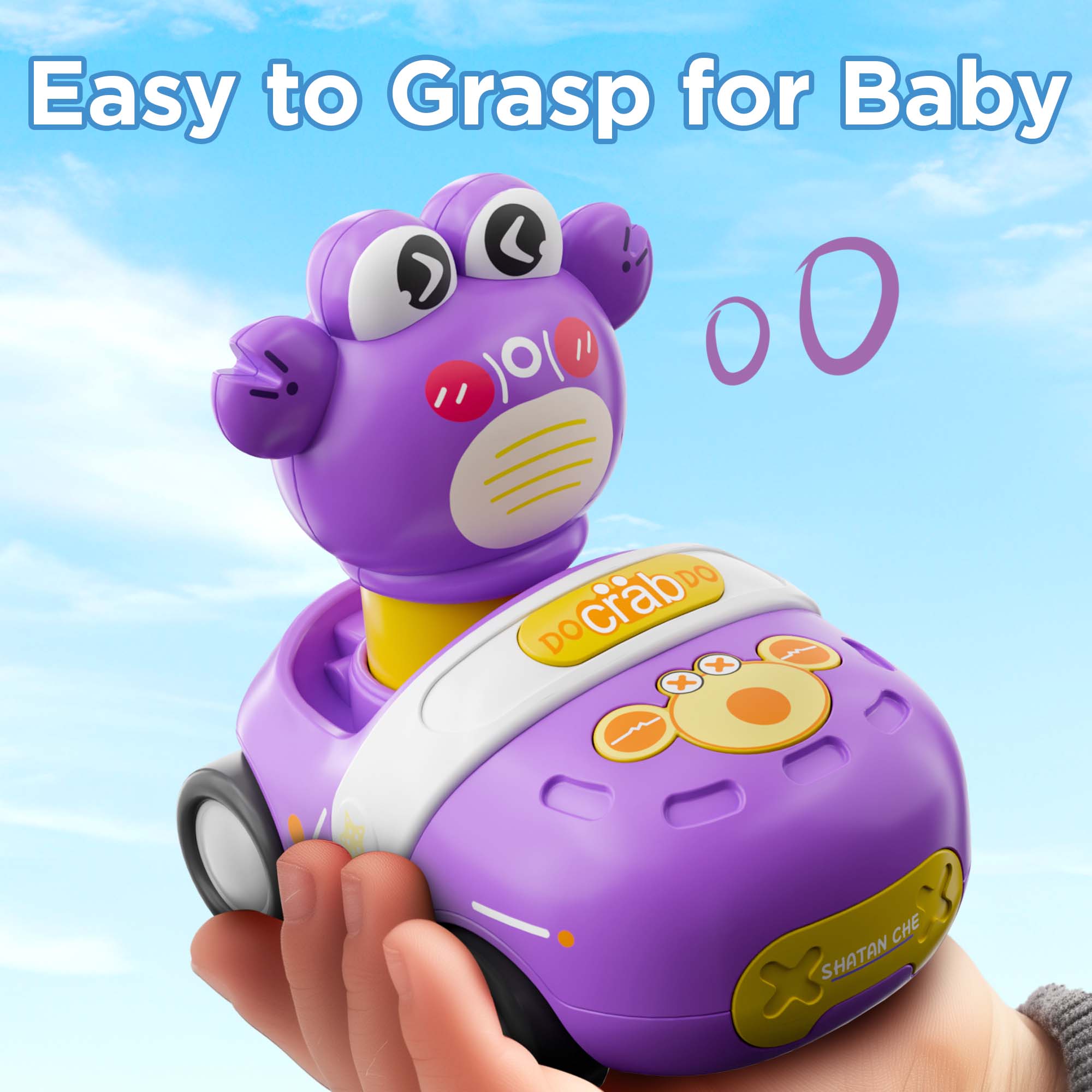 Set de juguetes de coche Fidtoy Press to Go Crab para niños pequeños