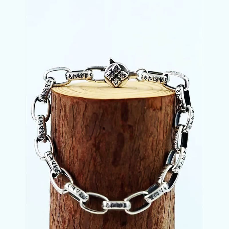 Buddha Stones Om Mani Padme Hum Double Dorje Copper Engraved Wisdom Bracelet Bracelet BS 6
