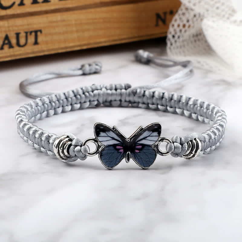 Buddha Stones Butterfly Freedom Love String Charm Bracelet Bracelet BS 3