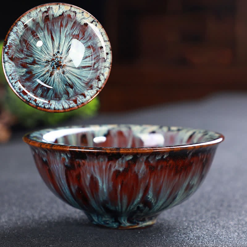 Buddha Stones Colorful Ceramic Teacup Home Office Tea Cups - SaddleBrown - image 58