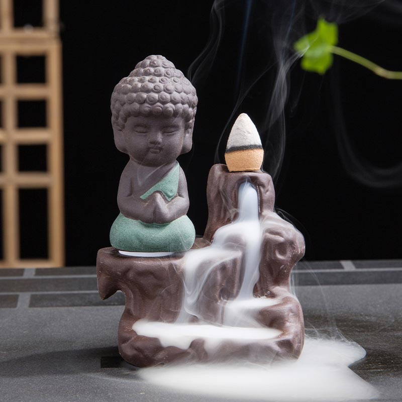 Buddha Stones Backflow Smoke Fountain Ceramic Blessing Incense Burner Decoration Decorations Incense Burner BS 10