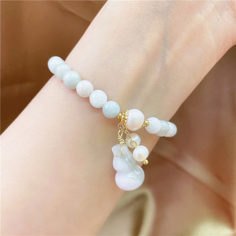 Buddha Stones Jade Gourd Blessing Protection Charm Bracelet Bracelet BS 3