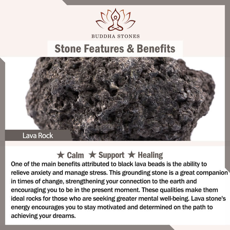 Buddha Stones 3Pcs Frosted Stone Lava Rock Tiger Eye Activate Bracelet Bracelet BS 7