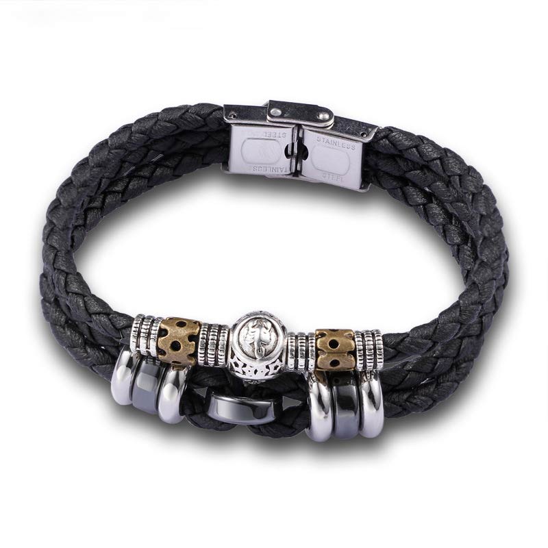 Buddha Stones 12 Constellations of the Zodiac Hematite Protection Bracelet Bracelet BS 14
