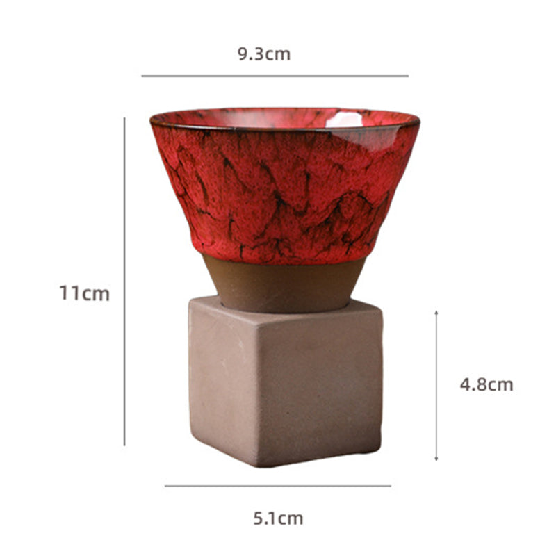Buddha Stones Retro Kiln Change Ceramic Coffee Mug Tea Latte Espresso Coffee Cup With Base 200ml Coffee Mug BS 12