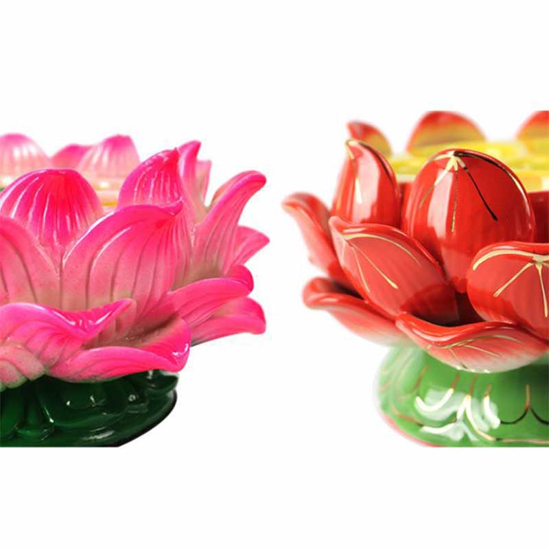 Buddha Stones Meditation Prayer Altar Lotus Flower Candle Holder Buddhist Temple Rituals Use Items Prayer Altar BS 12