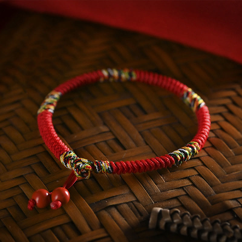 Buddha Stones Five Colors King Kong Knot String Protection Luck Bracelet Bracelet BS 17cm