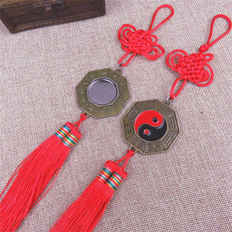 Buddha Stones Feng Shui Bagua Map Chinese Knotting Harmony Energy Map Mirror Bagua Map BS 3