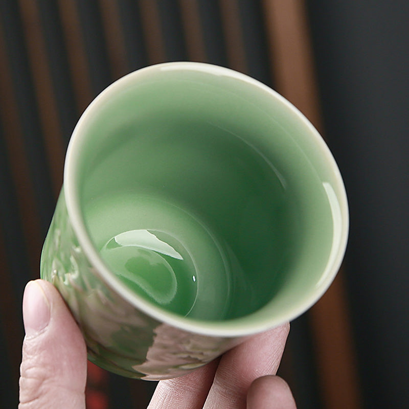 Buddha Stones Trees Pavilion Mountains Rivers Pine Ceramic Teacup Kung Fu Tea Cup Cup BS 6