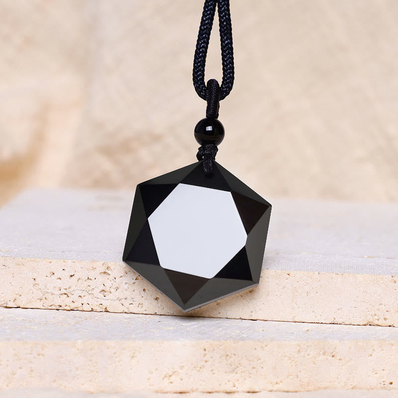 Buddha Stones Black Obsidian Talisman Purify Pendant Necklace Necklaces & Pendants BS 6
