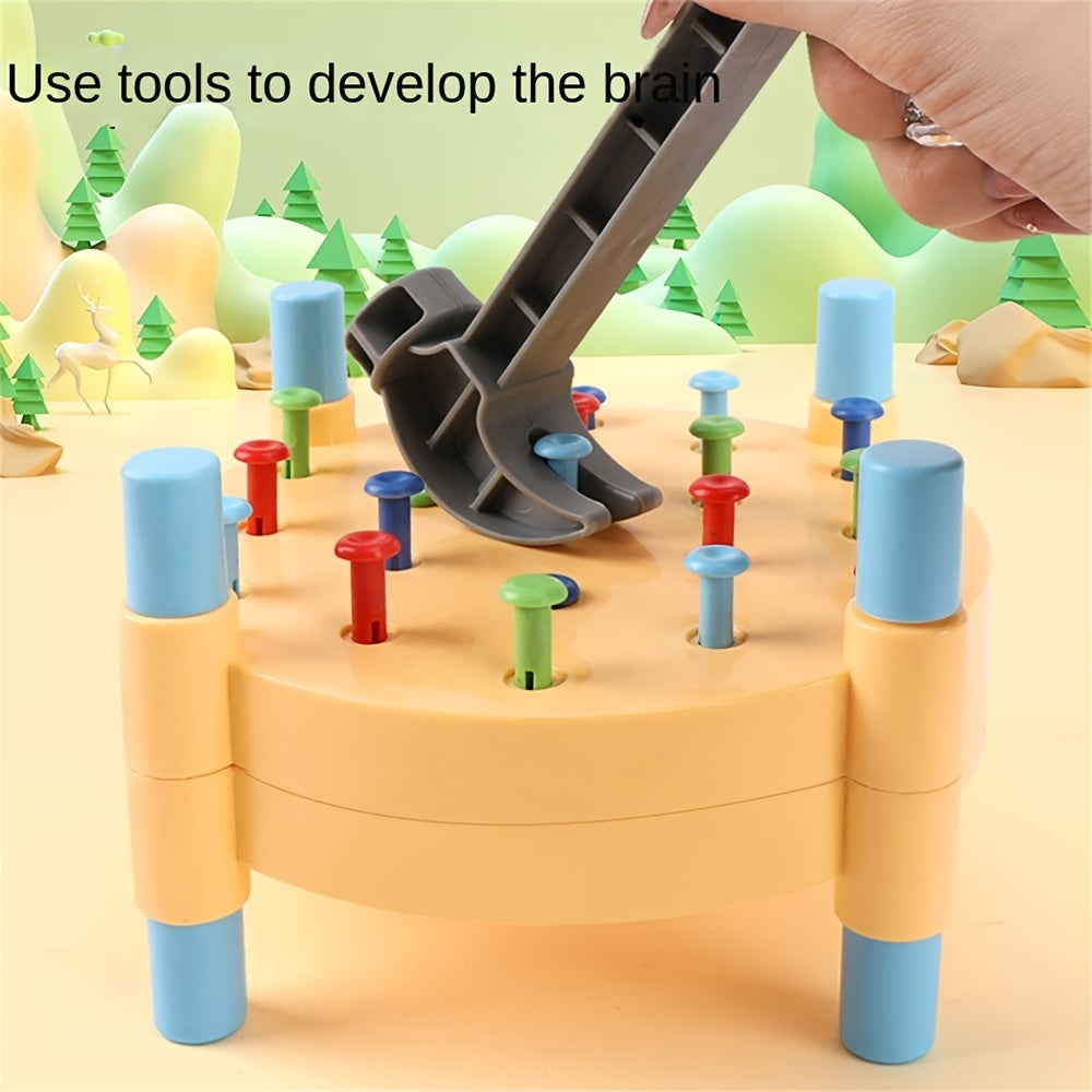 Fidtoy Jouet à marteler en bois pour tout-petits - Apprentissage des couleurs et motricité fine