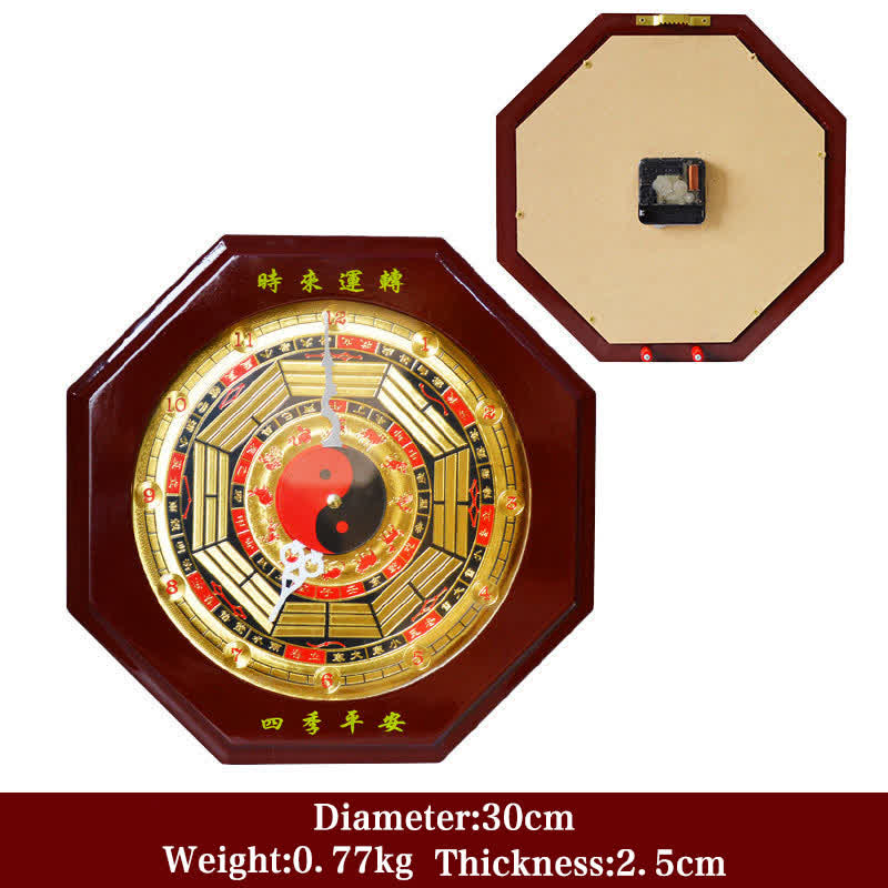 Buddha Stones Feng Shui Bagua Map Balance Energy Map Wall Clock Bagua Map BS Bagua Map&Wall Clock 30cm