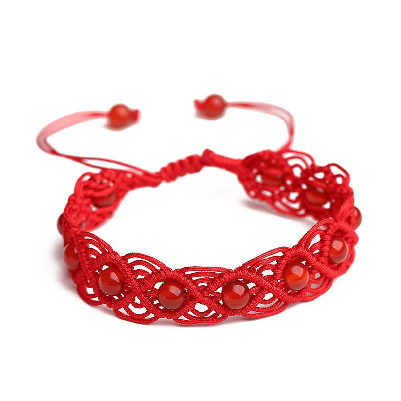 Buddha Stones Red Agate Confidence Red String Bracelet Bracelet BS 3