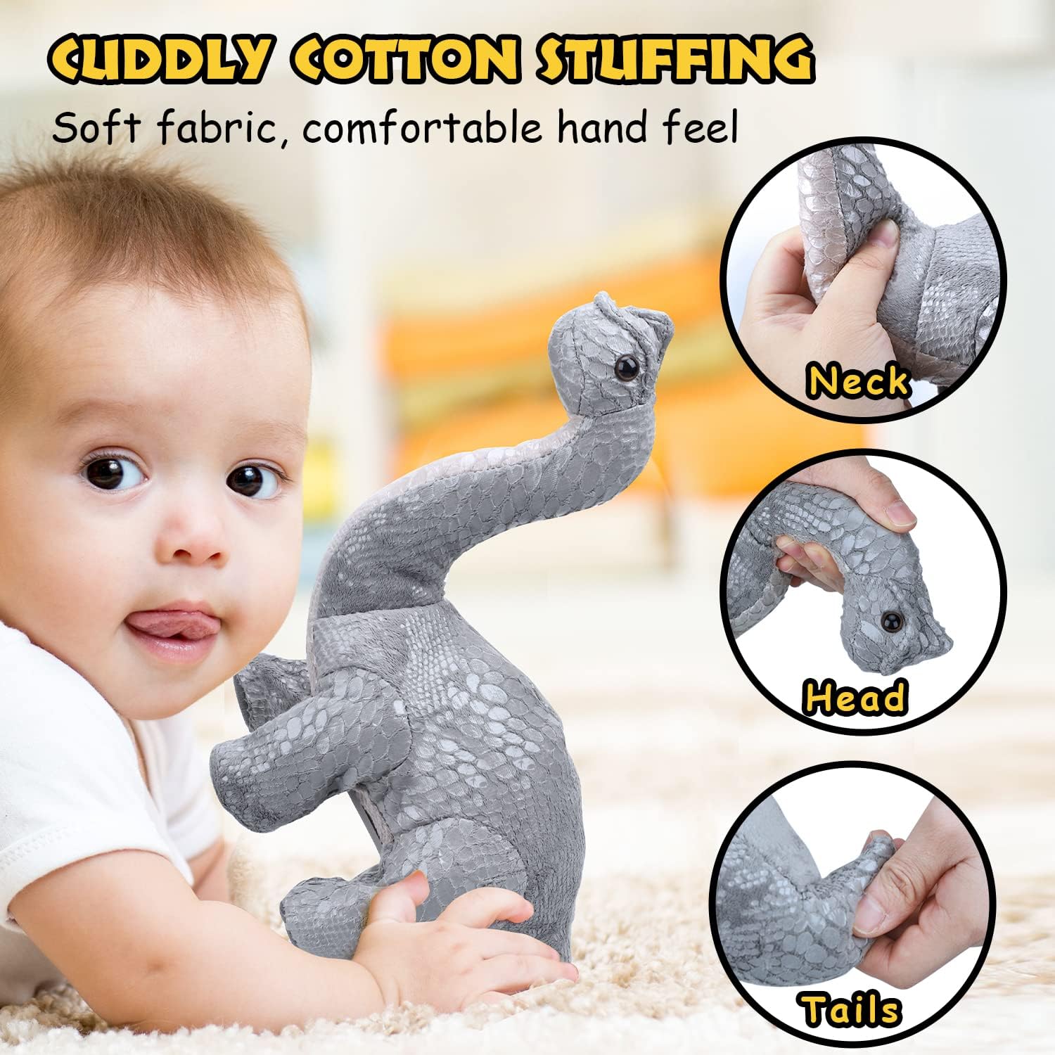 Fidtoy Plush Remote Control Dinosaur Toy with Talkback and Music