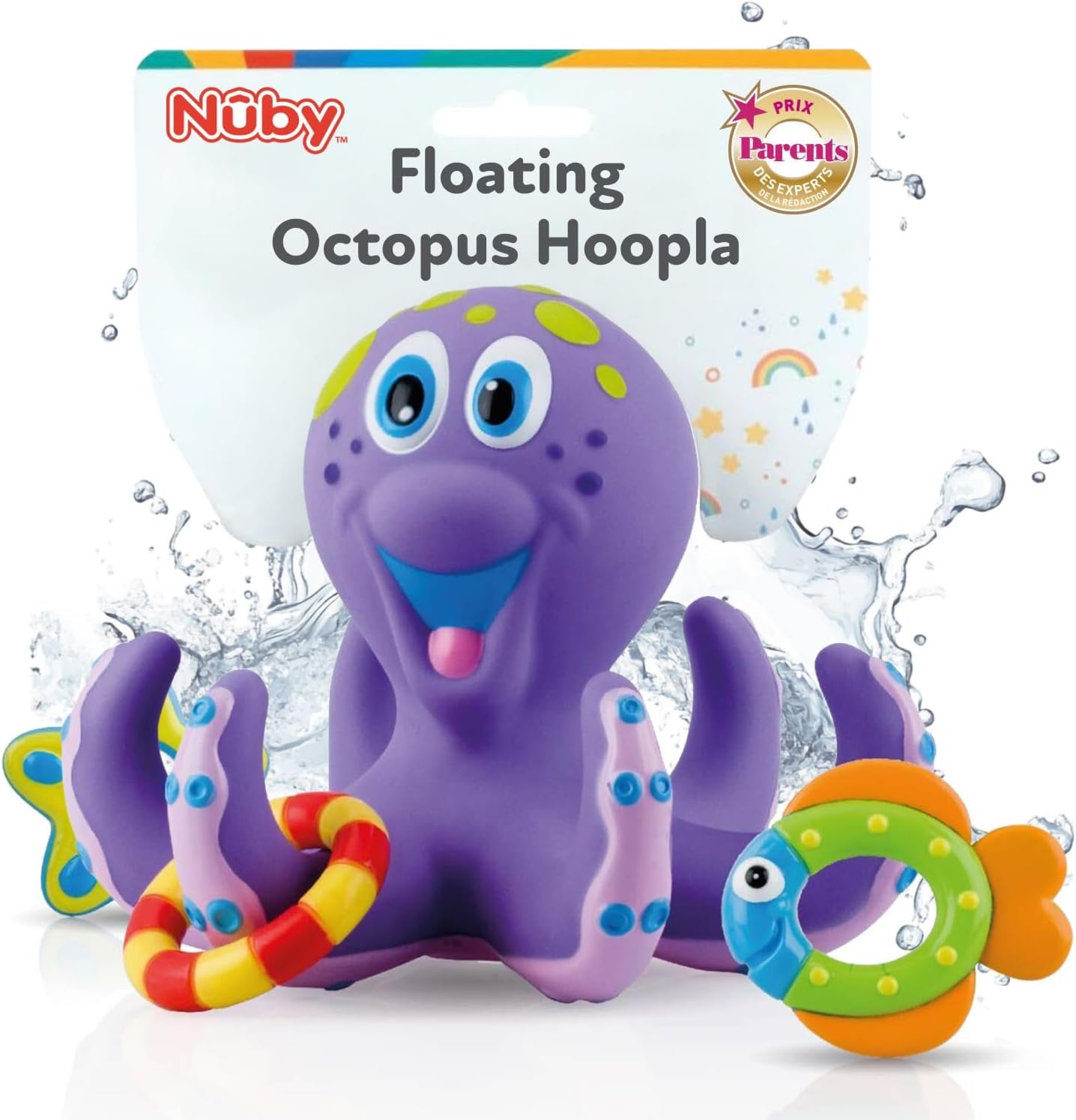 Juego de juguetes de baño de pulpo Fidtoy para niños pequeños