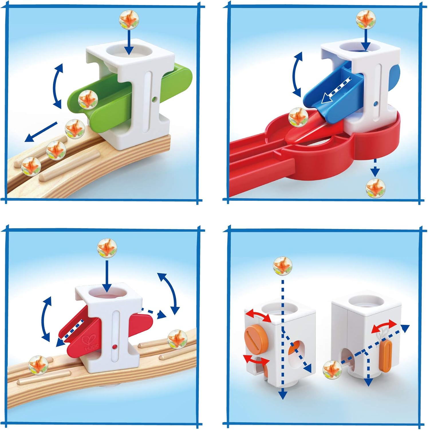 Fidtoy Ensemble de Construction de Circuit de Billes en Bois Jouet Éducatif STEM