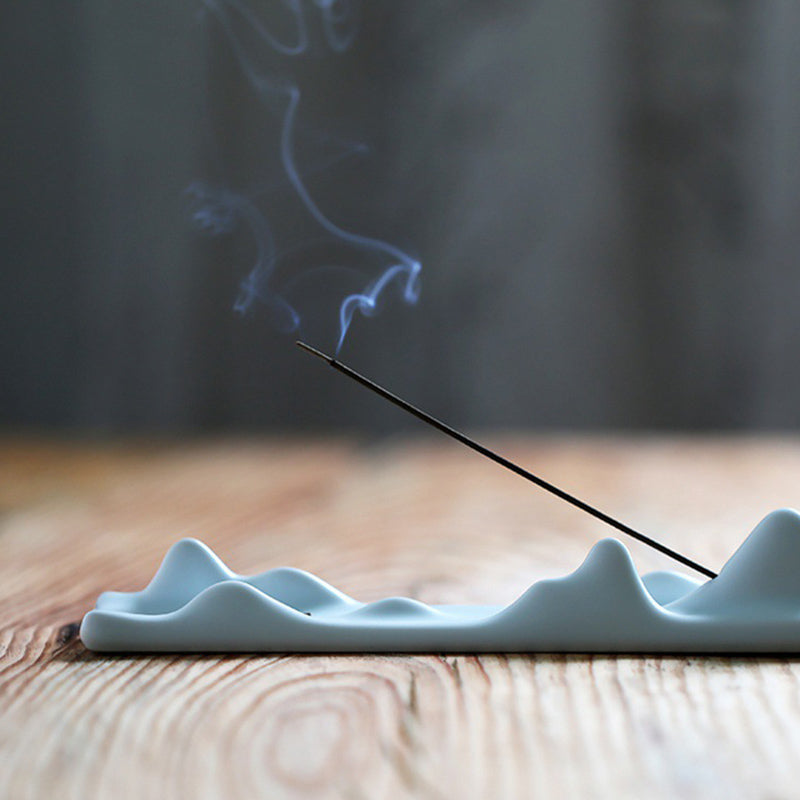 Buddha Stones Mountain Cloud Meditation Balance Incense Holder Incense Burner BS 10