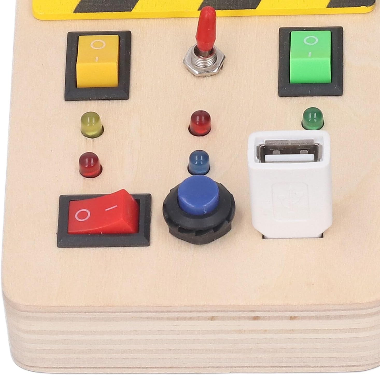 idtoy LED Busy Board Montessori Sensory Switch Toy for Toddlers Light Switch Activity Board with Wires Buttons Fine Motor Skills Travel Quiet Toy Gift