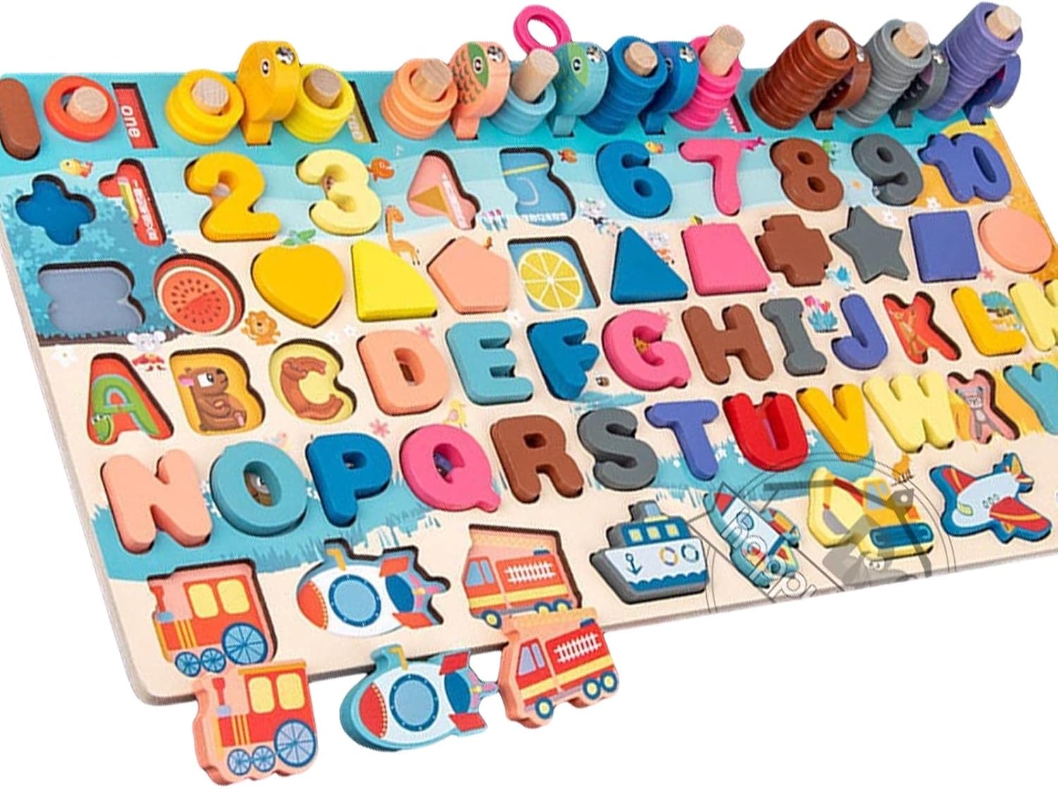 Kit Educativo de Lenguaje y Números Montessori Fidtoy – Juguete de Aprendizaje de Madera para Niños Pequeños