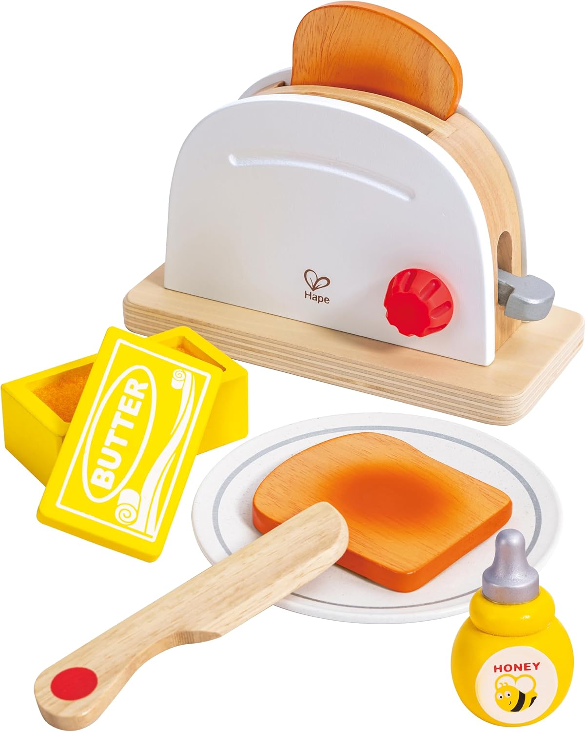 Fidtoy Grille-Pain en Bois Pop-Up Ensemble de Jouets de Cuisine pour Jeu d'Imitation