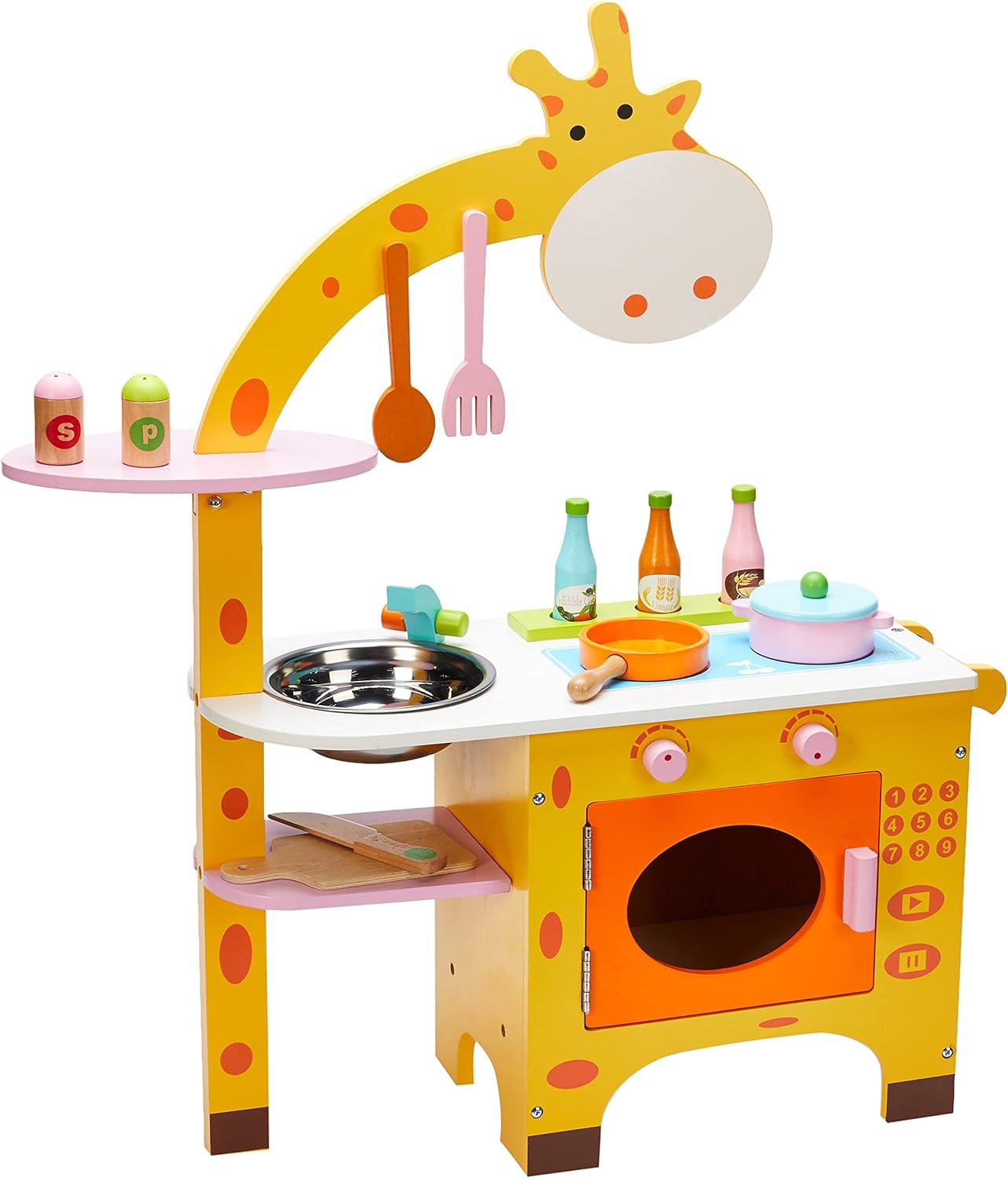 Juego de cocina de madera Fidtoy Jirafa para juego de simulación infantil