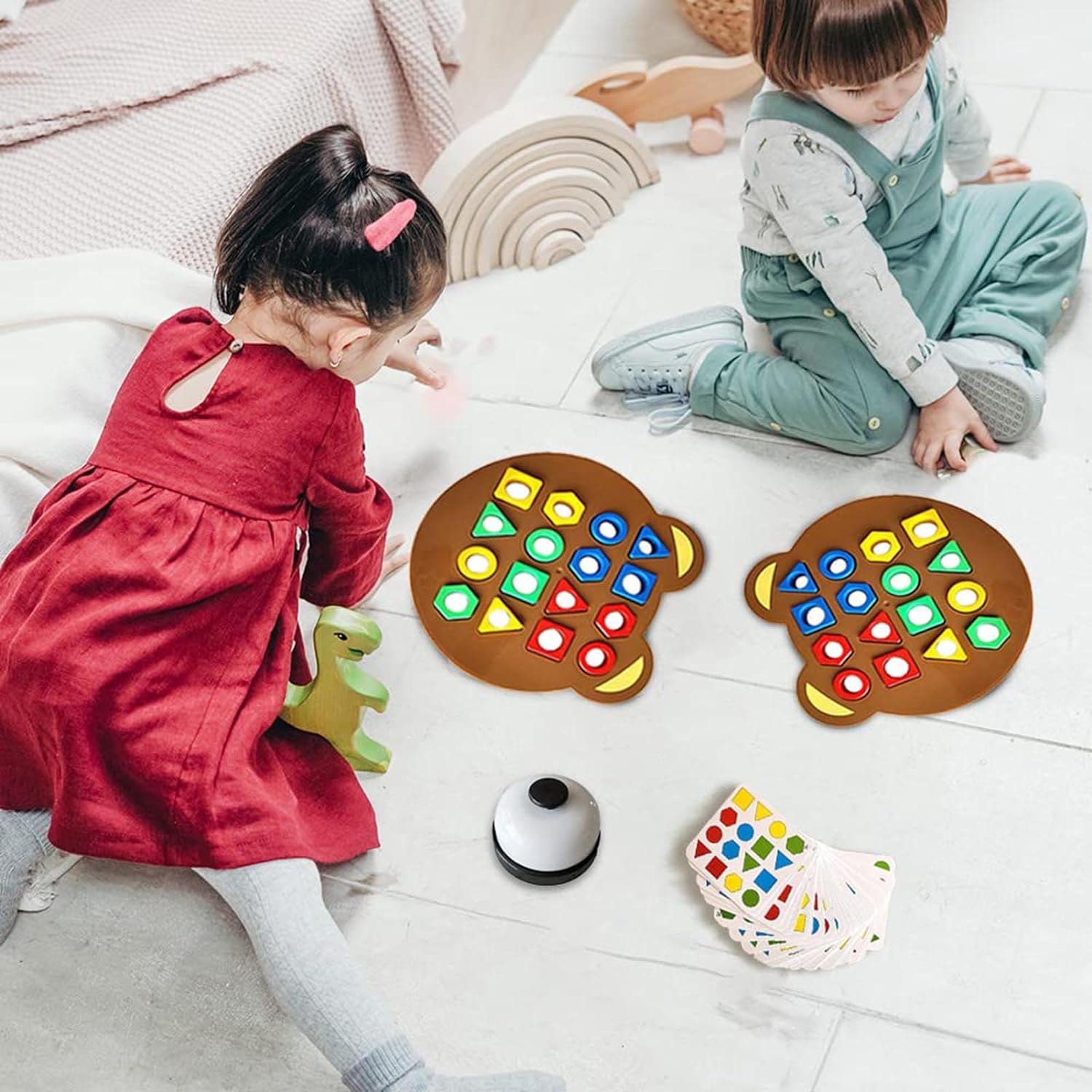 Fidtoy Shape Matching Board Game for Kids Color and Shape Recognition Learning Toy