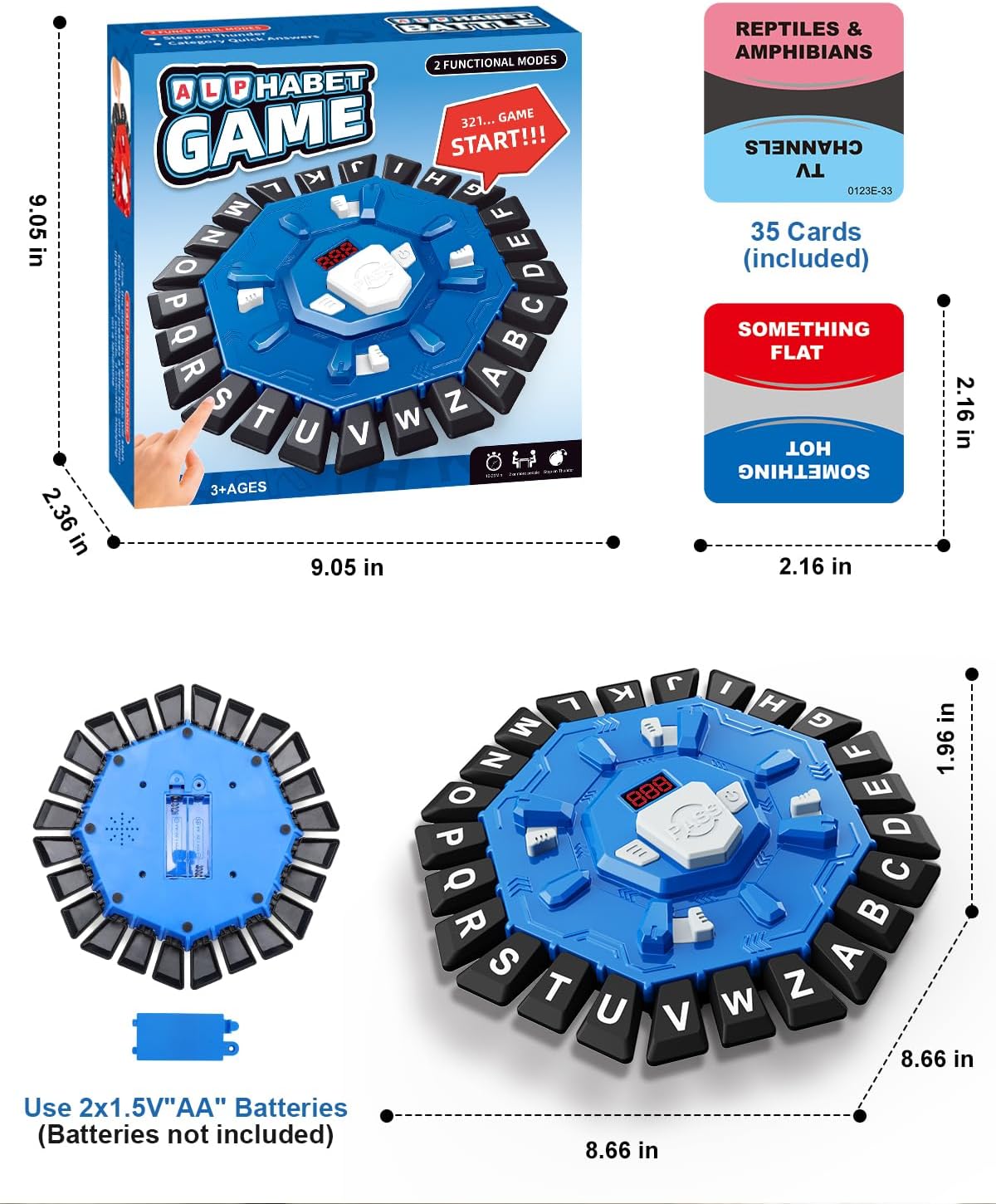 Tablero de ajedrez alfabético con temporizador, juego familiar de desafío de palabras rápido Tapple - 813