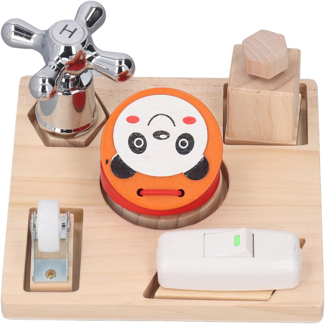 Fidtoy Montessori Busy Board Toy for Toddlers Shape Matching Wooden Sensory Board Fine Motor Skills Learning Toy Educational Puzzle Travel Quiet Toy