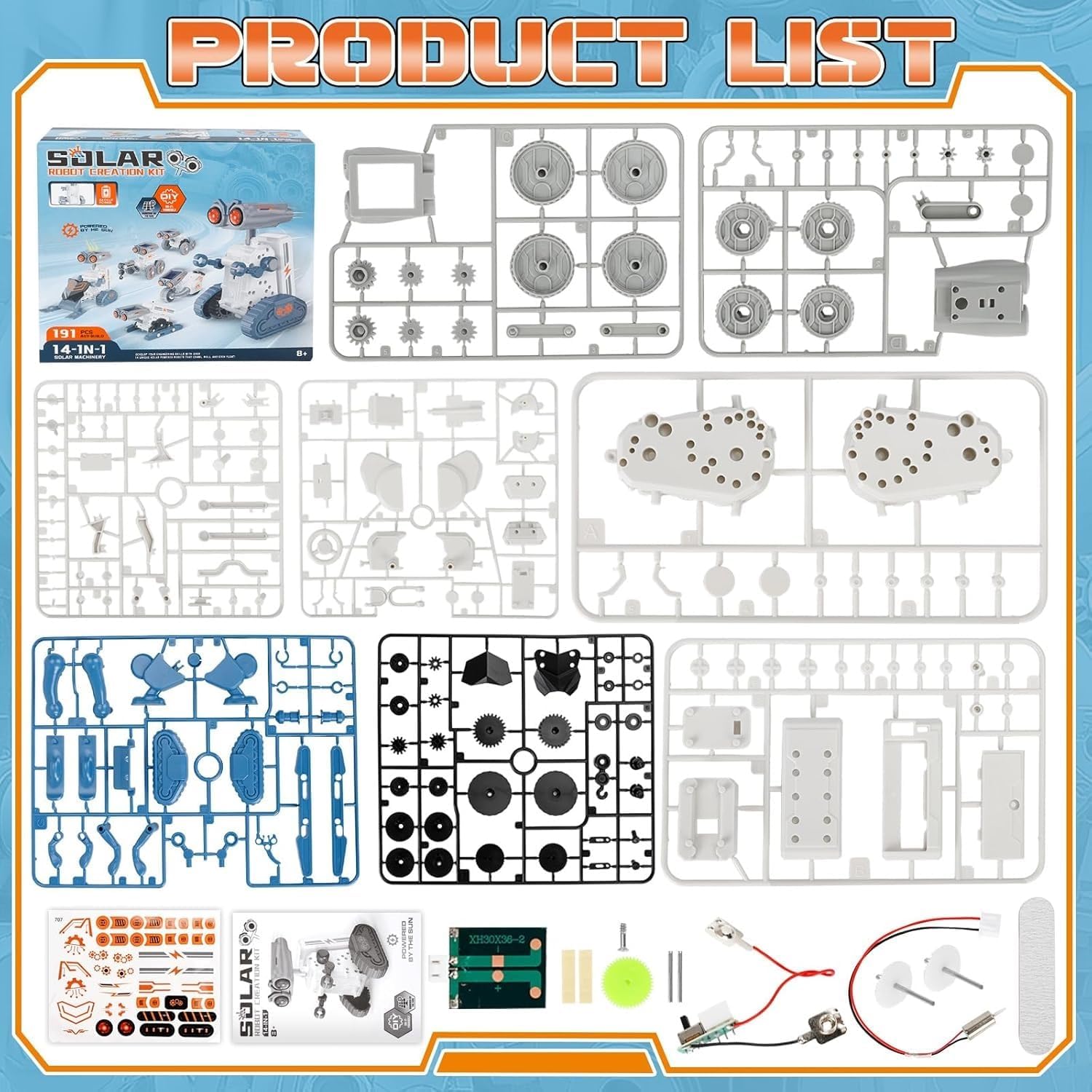 Kit de robótica de energía solar 14 modelos en 1 - 707