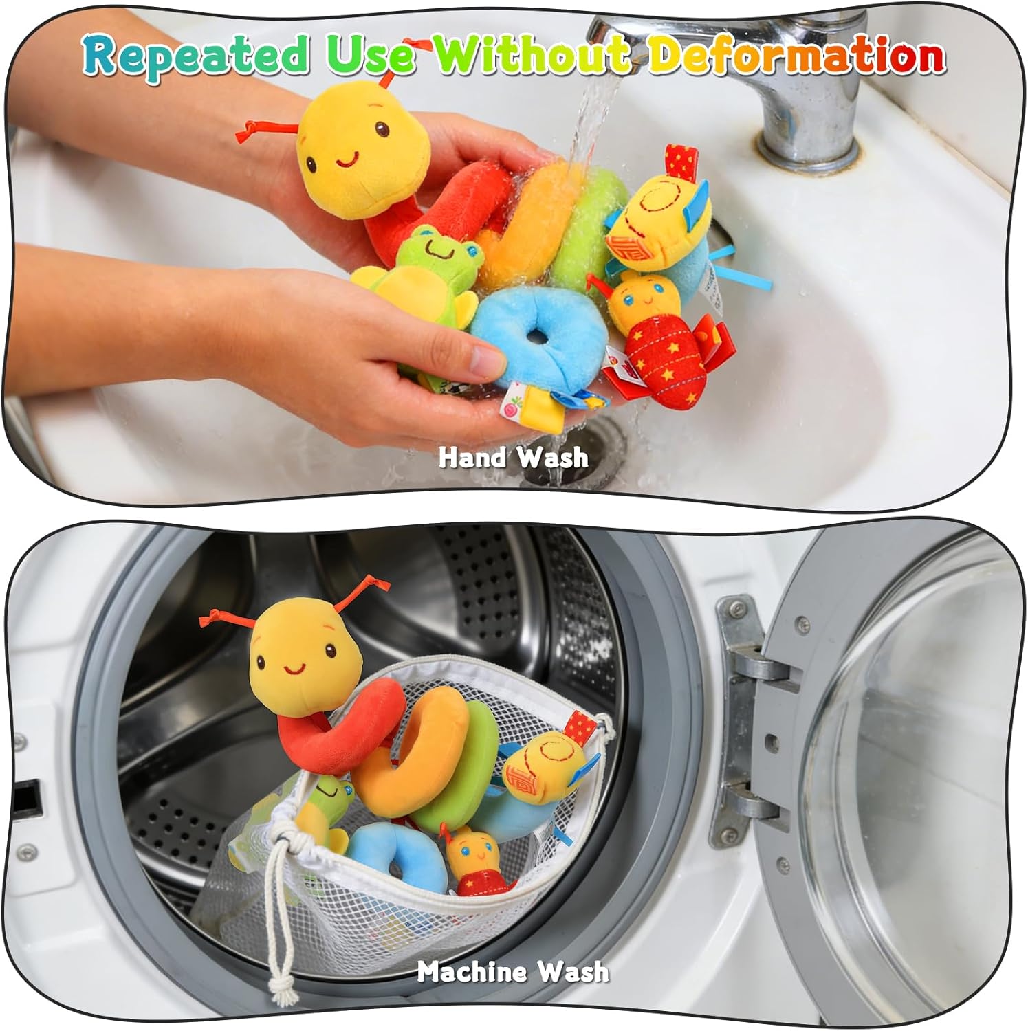 Fidtoy Baby Spiral Stroller Toy – Sensory Plush Hanging Activity for 0-12 Months