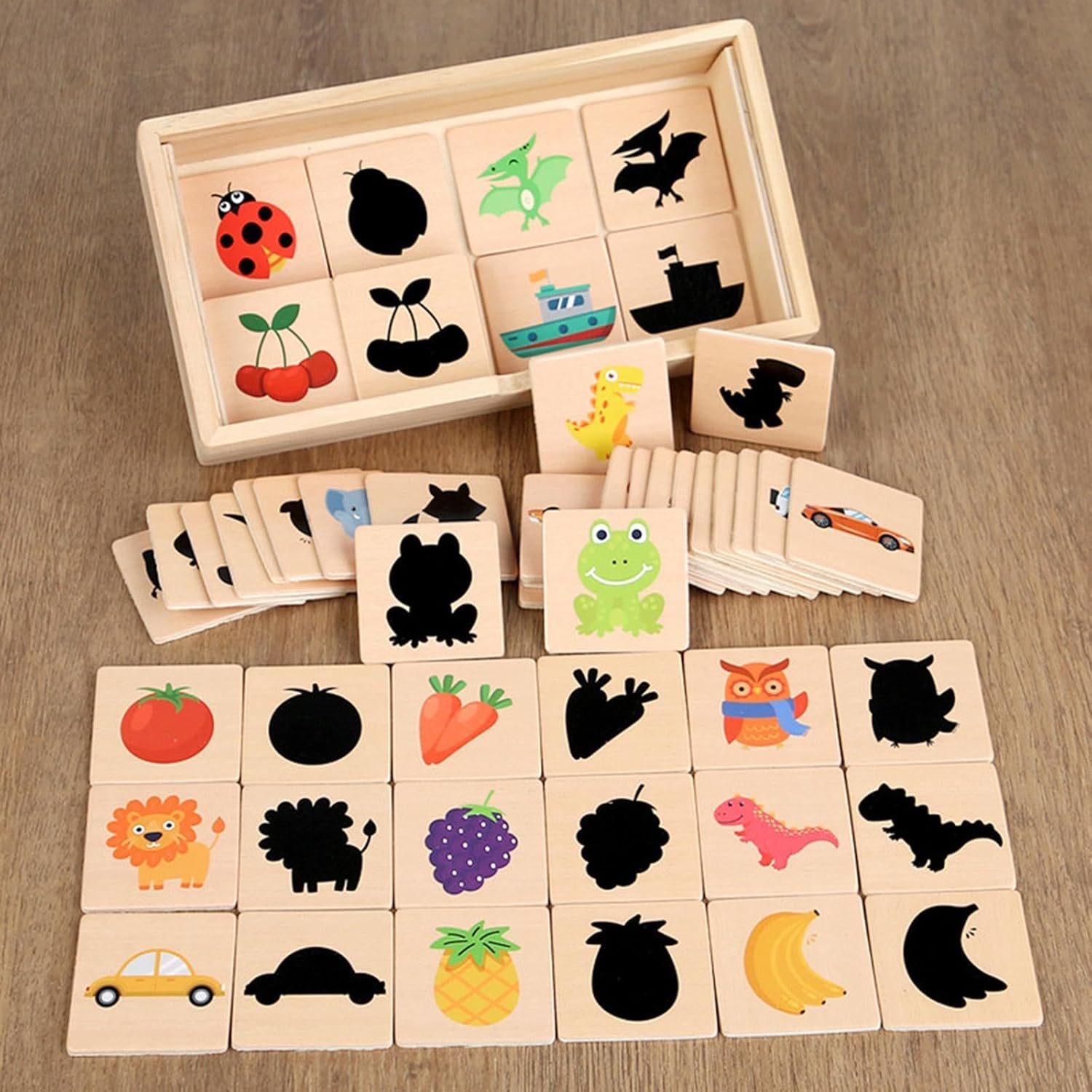 Lyla Juego de Puzle de Sombras de Madera, Juego de Mesa para Niños y Niñas de 3, 4, 5 Años, Niños Pequeños