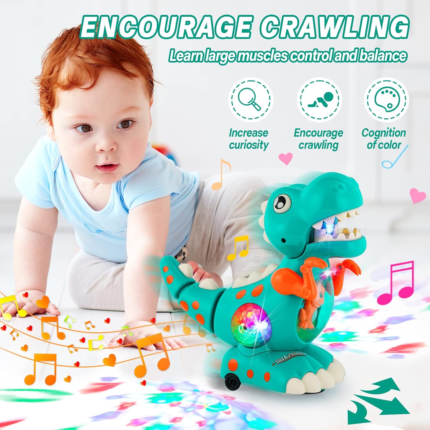 Juguete de dinosaurio para bebés que gatea