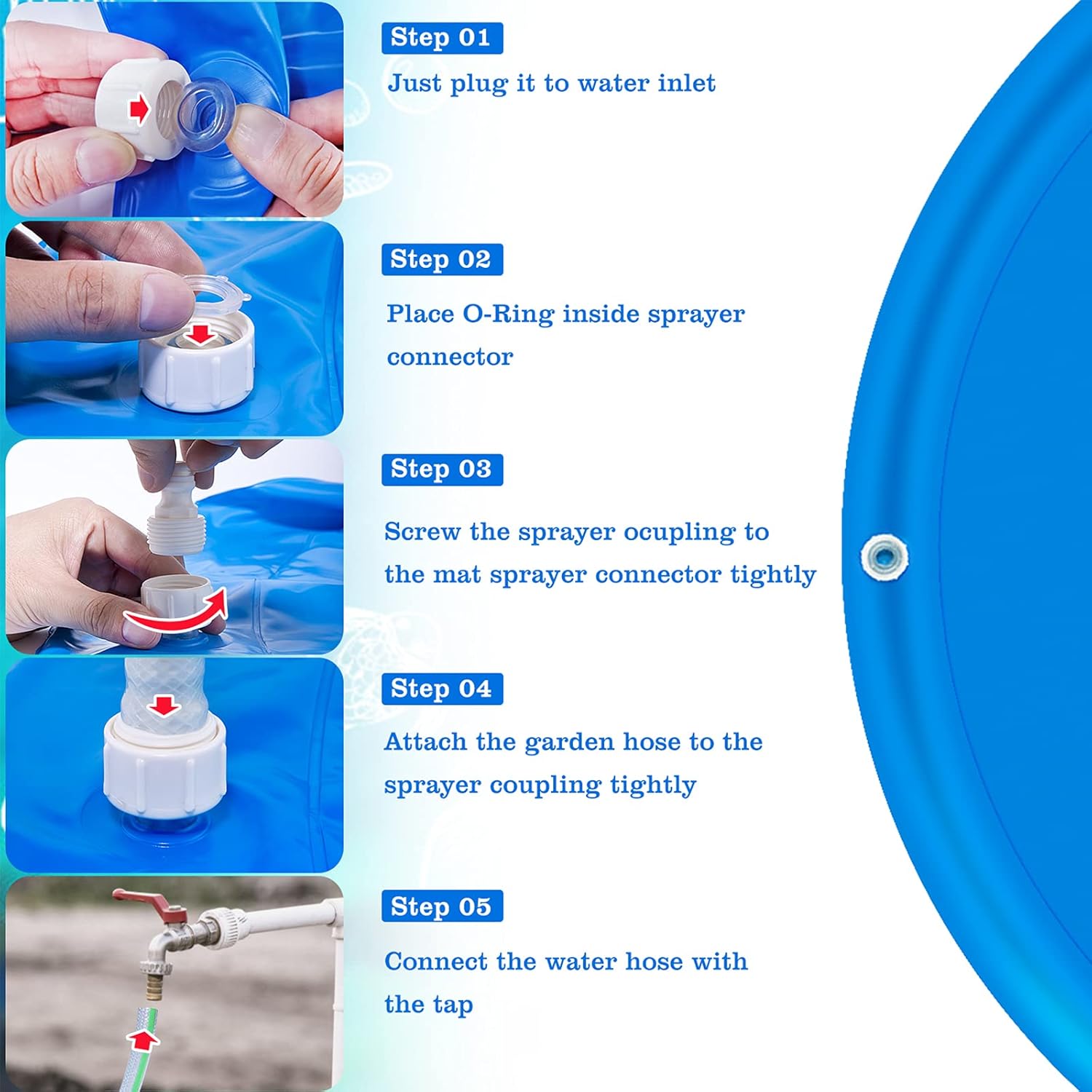 Fidtoy Sunshine Splash Pad for Kids – Outdoor Water Play Mat for Toddlers & Children