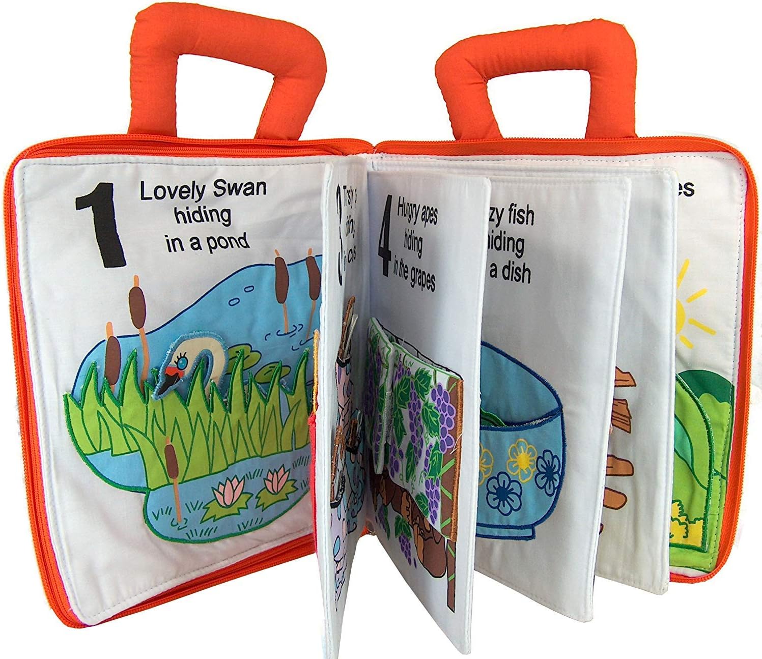 Child's Count and Seek First Counting Quiet Book by Pockets of Learning | Interactive Fabric Activity Busy Book for Toddlers and Children | Engaging Educational Toy for Kids Learning Adventure